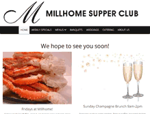 Tablet Screenshot of millhomesupperclub.com